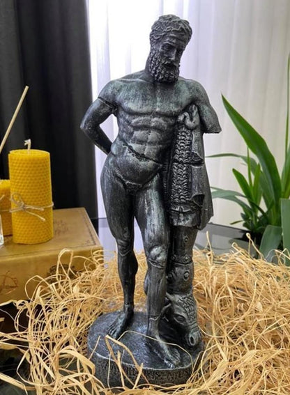 Antike griechische Herkules-Statue, handgemachte Mythologie-Statue, handgemachte Herkules-Skulptur, griechische Mythologie-Herkules-Figur, Herkules-Statue