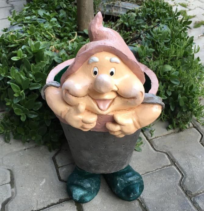 Large Gnome Flower Pot For Garden, Modern Home Garden Plant Pot, Large Polyester Flowerpot, Garden Gnome Decor, Garden Gnome Vase, Gnome Vase, Polyester Flowerpot, Gnome Flowerpot