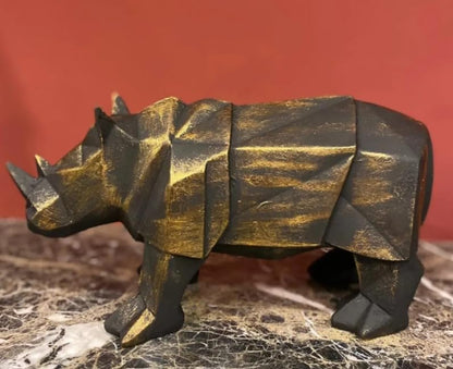 Modern Geometric Rhino Statue in Cubic Design, Geometric Rhino Sculpture, Cubic Rhino Statue, Minimalist Rhino Decor, Abstract Rhino Decor