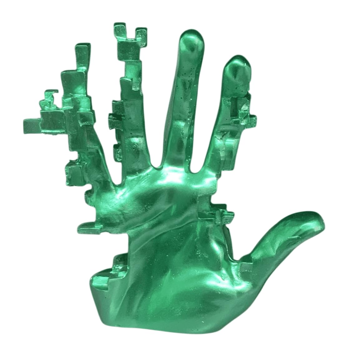Modern Abstract Hand Sculpture, Futuristic Pixel Style Hand Statue, Pixel Style Sculpture, Pixelated Hand Statue, Pixelated Hand Sculpture
