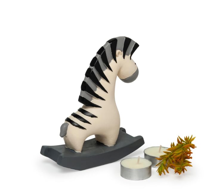 Minimalist Zebra Statue with Rocking Base, Polyester Cute Zebra Decor, Zebra Statue, Small Zebra Decor, Rocking Zebra Statue, Zebra Decor