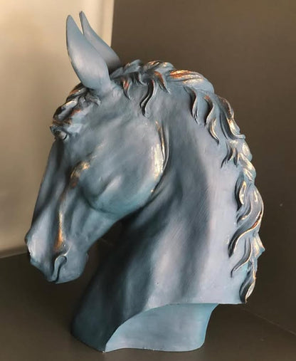 Handmade Horse Head Statue, Elegant Horse Figurine, Horse Head Statue, Horse Sculpture Art, Polyester Horse Statue, Elegant Horse Decor