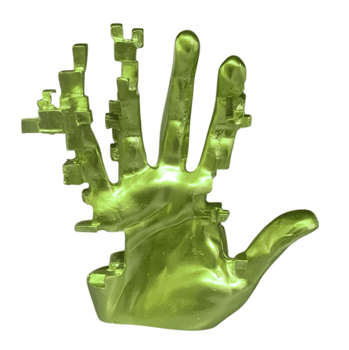 Modern Abstract Hand Sculpture, Futuristic Pixel Style Hand Statue, Pixel Style Sculpture, Pixelated Hand Statue, Pixelated Hand Sculpture