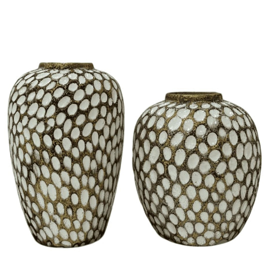 Ceramic Decorative Vase Set of 2, Nordic Style Ceramic Vase, Handmade Flower Vase, Scandinavian Flower Vase, Handmade Ceramic Vase, Flower Vase, Sphere Flower Vase