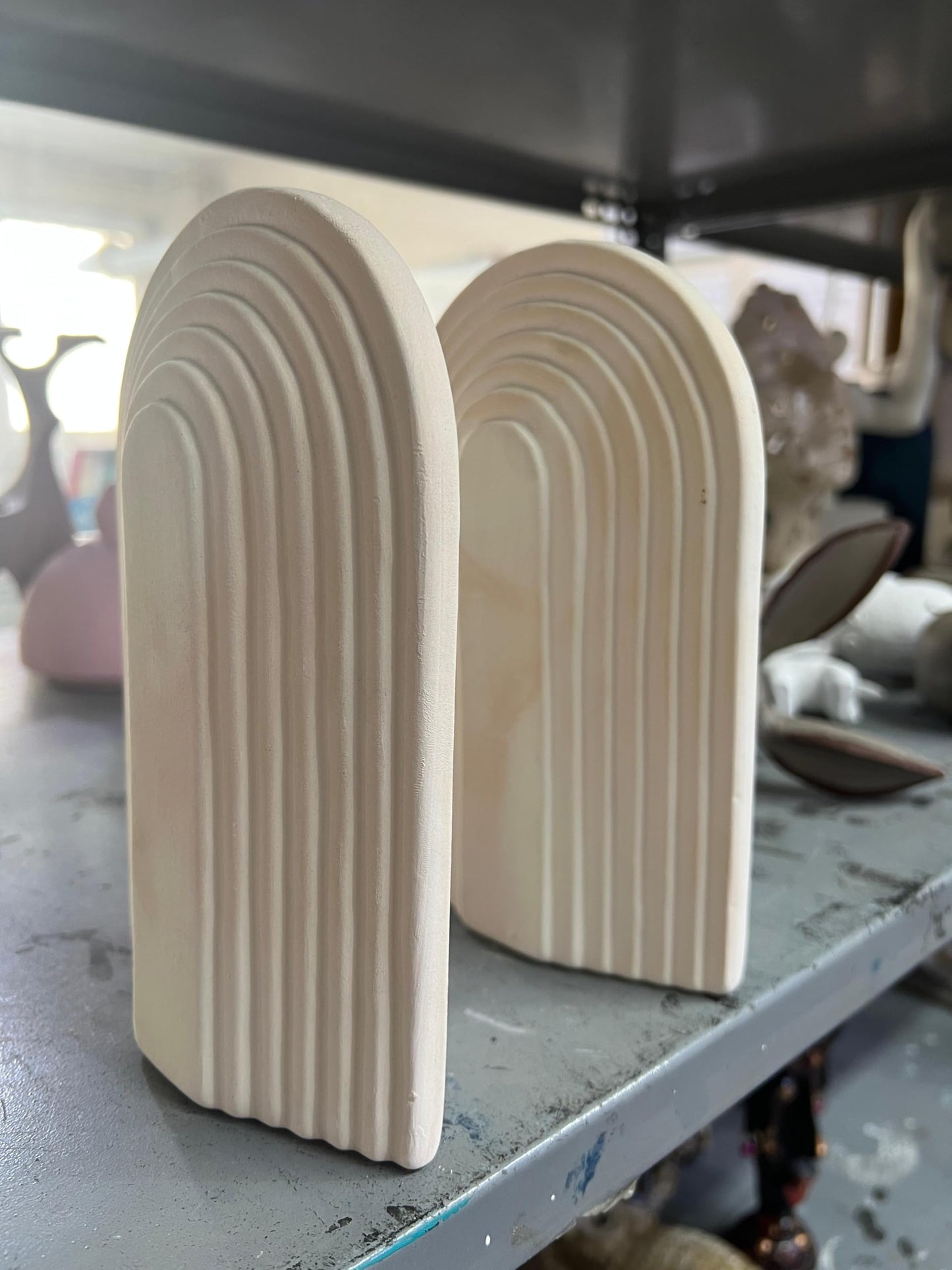 Ceramic Arch Statue, Boho Arch Sculpture, Nordic Style Home Decor, Modern Geometric Decor, Ceramic Bookends, Modern Bookends, Bookshelf Decor, Modern Bookends Gift