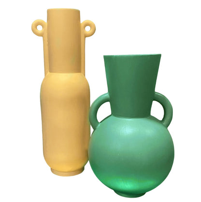 Modern Minimalist Vases Set of 2, Modern Home Decor, Minimalist Vase Set, Modern Vase, Decorative Vase, Round Modern Vase, Rustic Shelf Vase