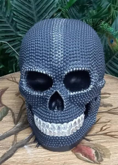 Skull Sculpture with Textured Detail, Gothic Polyester Skull Decor, Skull Decor for Shelves, Textured Surface Skull Decor, Skull Statue, Skull Sculpture, Skull Decor, Skull Objects