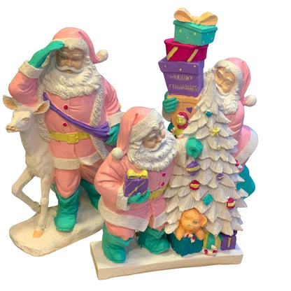 Santa Claus Figurine with Deer and Gift Bag, Christmas Santa decoration, Hand-painted Santa Claus, Christmas Figurine Santa Claus, Santa Claus Sculpture, Santa Claus Decor