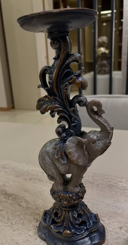 Elephant Candlestick Holder Set of 2, Elephant Candle Holder, Elephant Candlestick, Vintage Elephant Candlestick, Polyester Candle Holder