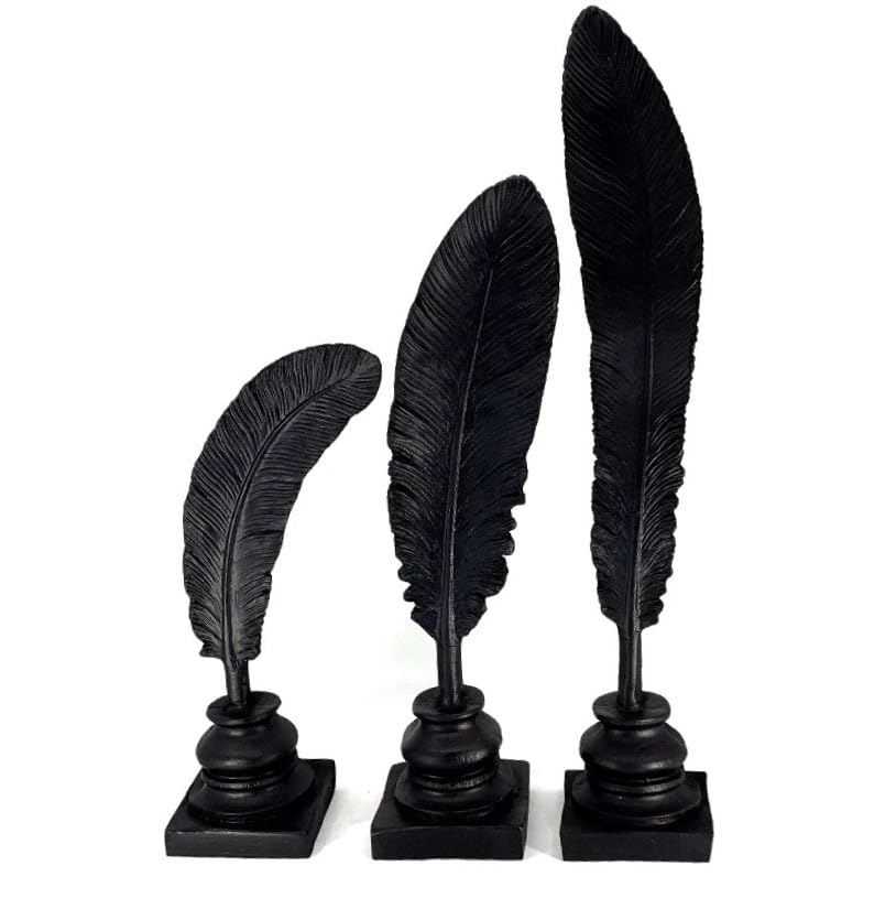 Feather Sculpture Set of 3, Feather Decor, Desk Feather Statue Set, Feather Accent Decor, Feather Statue, Feather Sculpture, Feather Objects, Feather Figurine