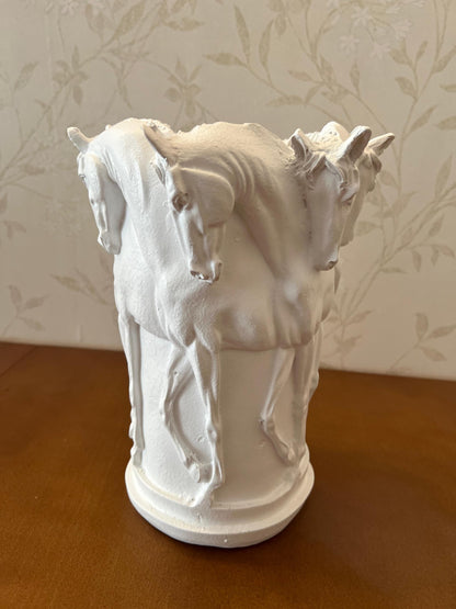 Horse Themed Vase, Gift For Horse Lovers, Decorative Vase With Horses, Horse Motif Decor, Horse Flowerpot, Horse Statue Vase, Horse Vase