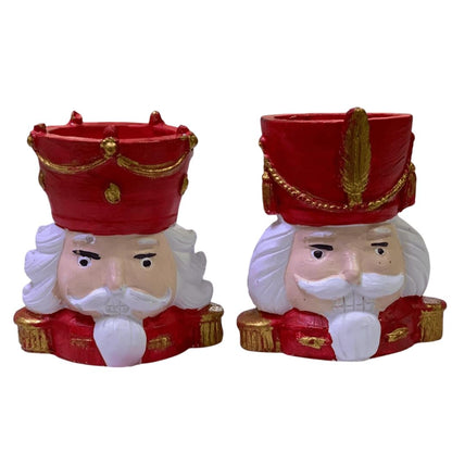 Nutcracker Candle Holders Set of 2, Nutcracker Candle Holders, Festive Nutcracker Decor, Small Holiday Candle Holders, Nutcracker Candle Set, Handmade Candlestick