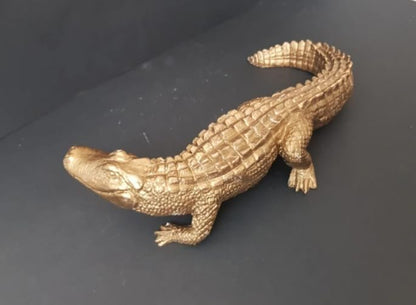 Crocodile Sculpture, Handcrafted Polyester Crocodile Decor, Polyester Crocodile Decor, Alligator Statue, Crocodile Statue for Modern Decor