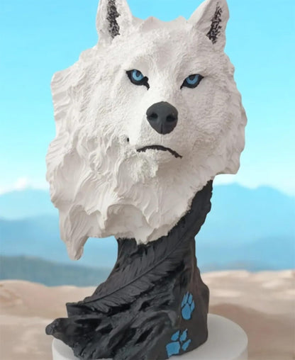 Wolf Head Sculpture, Wolf Lover Gift, Rustic Wolf Home Decor, Wolf Bust, Wildlife Lover Gift, Polyester Wolf Statue, Gothic Wolf Figurine, Wolf Head Statue, Wolf Head Decor