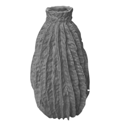 Handcrafted Ripple Polyester Vase, Minimalist Textured Flower Vase, Rustic Pleated Pottery, Handmade Vase, Minimalist Polyester Vase