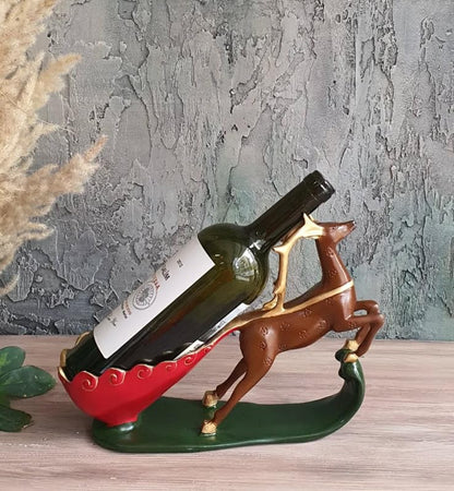 Elegant Deer Wine Rack Sculpture, Decorative Wine Rack with Deer Figure, Stylish Deer Wine Rack Statue, Stylish Animal Bar Decor,