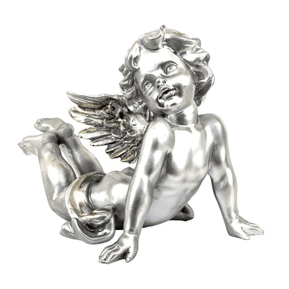 Reclining Angel Statue, Elegant Decorative Cherub Figurine, Reclining Angel Decor, Handmade Reclining Angel Figurine, Elegant Angel Decor, Reclining Angel Sculpture, Reclining Angel Object