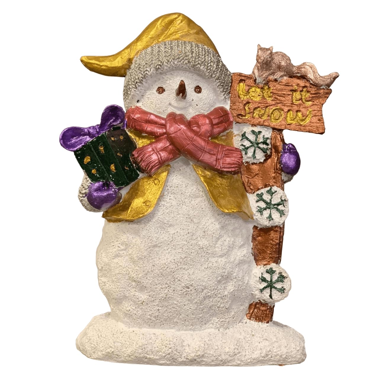 Snowman Squirrel, Festive Snowman Statue, Holiday Snowman Decor, Snowman Decor, Christmas Gift Idea, Christmas Snowman Decor, Snowman Gift, Snowman Sculpture