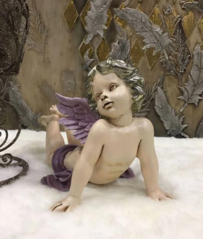 Reclining Angel Statue, Elegant Decorative Cherub Figurine, Reclining Angel Decor, Handmade Reclining Angel Figurine, Elegant Angel Decor, Reclining Angel Sculpture, Reclining Angel Object