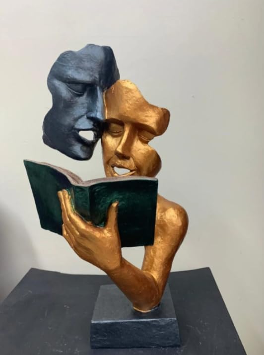 Couple Reading a Book Sculpture, Romantic Book Lovers Gift, Reading Couple Statue, Book Reading Art Decor, Book Lover Statue, Love Statue, Book Statue, Book Decor