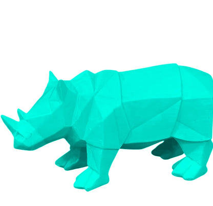 Modern Geometric Rhino Statue in Cubic Design, Geometric Rhino Sculpture, Cubic Rhino Statue, Minimalist Rhino Decor, Abstract Rhino Decor