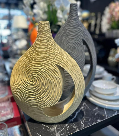 Modern Polyester Decorative Vase, Contemporary Art Vase, Large Table Vase, Modern Polyester Vase, Textured Polyester Vase, Polyester Vase, Polyester Decorative Vase