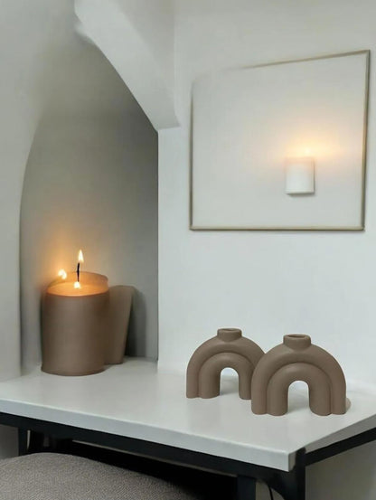 Kerzenständer im Vintage-Stil, Kerzenständer aus Keramik, handgefertigter Kerzenständer, kleiner Kerzenständer, Kerzenständer