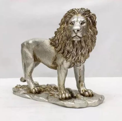 Majestic Lion Statue, Lion Figurine, Handmade Lion Sculpture for Shelf or Desk Display, Lion Statue Decor, Animal Sculpture Gift