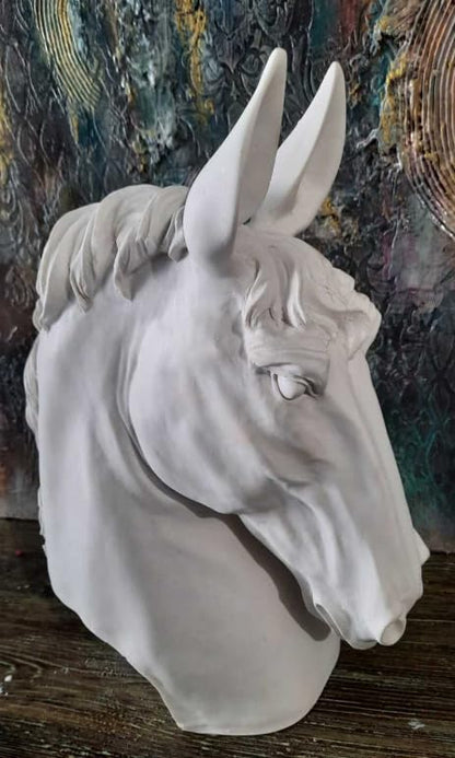 Handmade Horse Head Statue, Elegant Horse Figurine, Horse Head Statue, Horse Sculpture Art, Polyester Horse Statue, Elegant Horse Decor