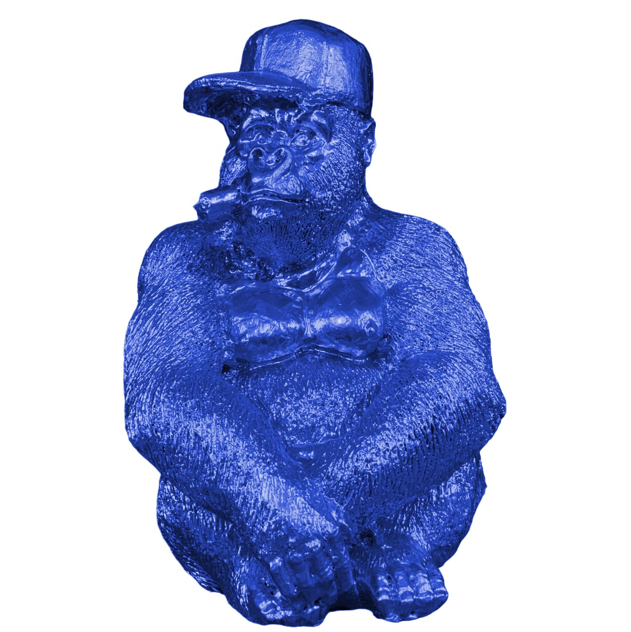 Smoking Gorilla Statue with Cap, Cool Gorilla Smoking Pipe Decor, Urban Style Gorilla Statue with Hat, Gorilla Statue with Cigarette and Cap