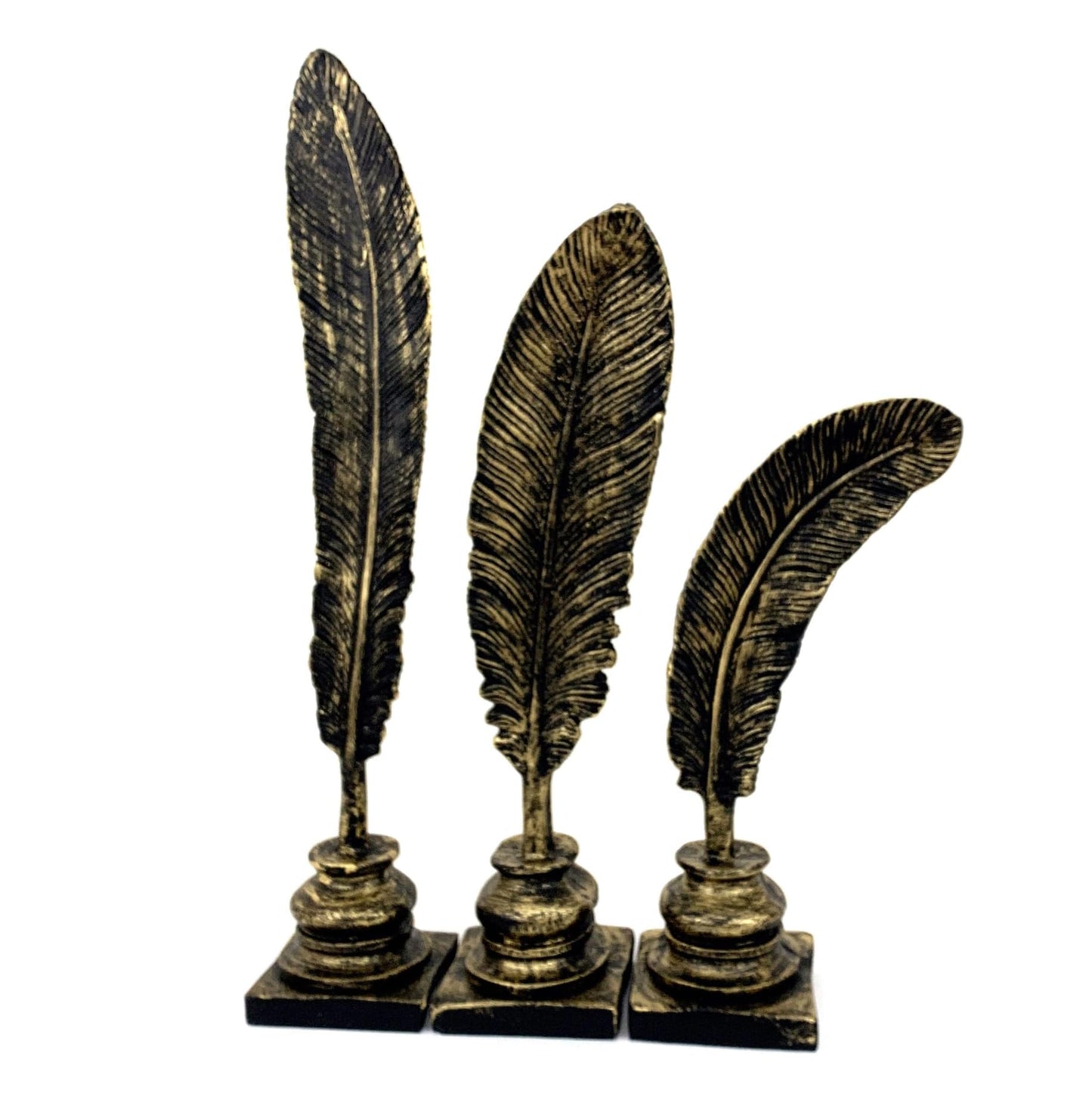 Feather Sculpture Set of 3, Feather Decor, Desk Feather Statue Set, Feather Accent Decor, Feather Statue, Feather Sculpture, Feather Objects, Feather Figurine