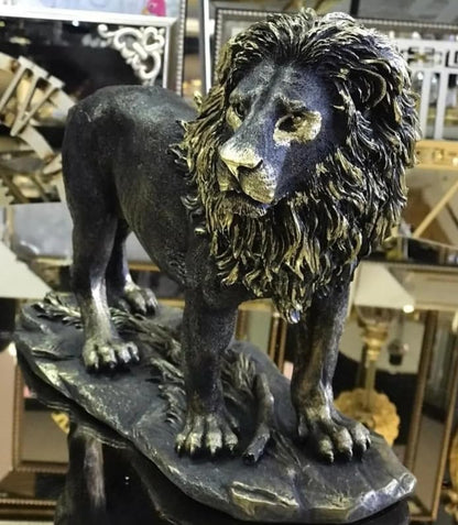 Majestic Lion Statue, Lion Figurine, Handmade Lion Sculpture for Shelf or Desk Display, Lion Statue Decor, Animal Sculpture Gift