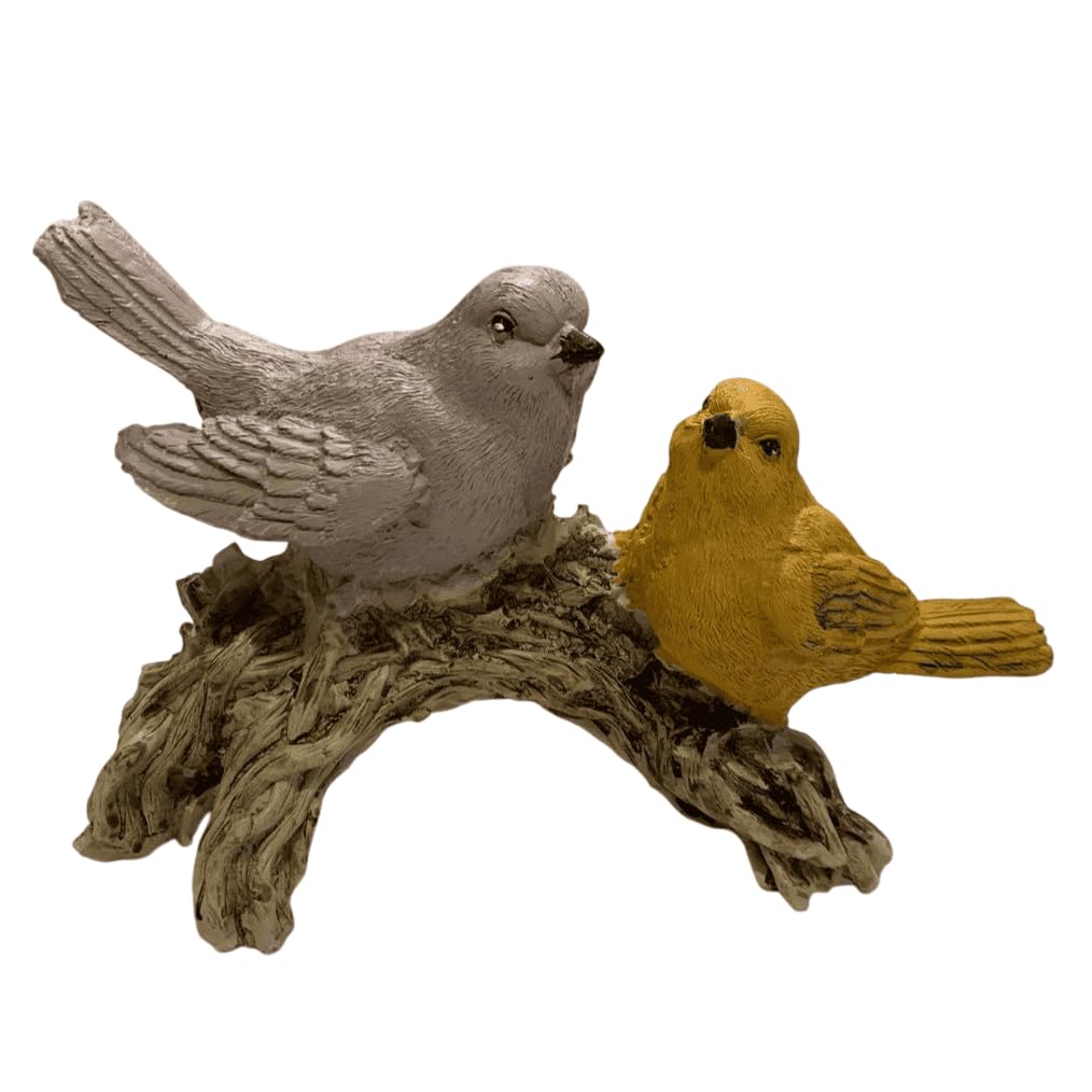 Charming Bird Statue with Two Birds on Branch, Polyester Nature Decor, Bird Statue, Bird Sculpture, Bird Decor, Polyester Bird Statue