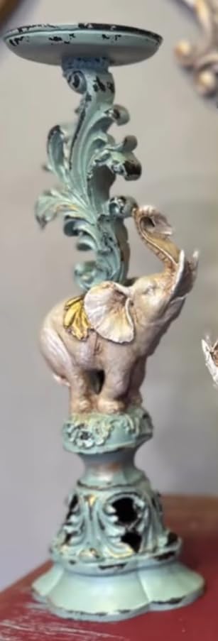 Elephant Candlestick Holder Set of 2, Elephant Candle Holder, Elephant Candlestick, Vintage Elephant Candlestick, Polyester Candle Holder