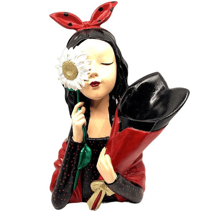 Elegant Girl Flower Vase, Romantic Gift Idea, Girl Flower Vase, Artistic Girl Sculpture, Romantic Floral Holder, Unique Flower Vase, Girl Flower Decor, Girl Flower Statue