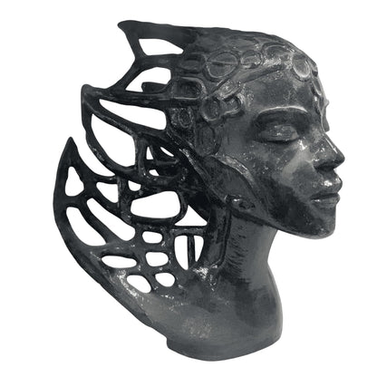 Fantasy Woman Head Sculpture, Modern Ethereal Home Decor Figurine, Gift for Fantasy Lovers, Ethereal Art Statue, Fantasy Head Decor