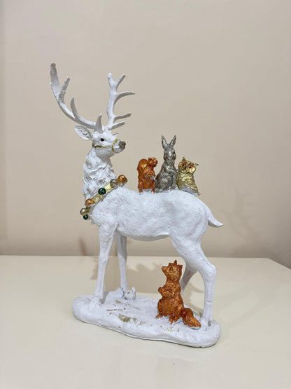 Deer Figurine, Christmas Deer Sculpture, Holiday Deer Statue, Festive Home Decor, Winter Deer Figurine, Christmas Tabletop Decor, Christmas Deer Decor, Christmas Deer Sculpture, Deer Decor