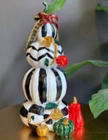 Pumpkin Harvest Decor, Gourd Figurine, Striped Pumpkin Decor, Autumn Gourd Figurine, Seasonal Home Decor, Handmade Harvest Decor, Pumpkin Sculpture, Pumpkin Statue, Pumpkin Decor