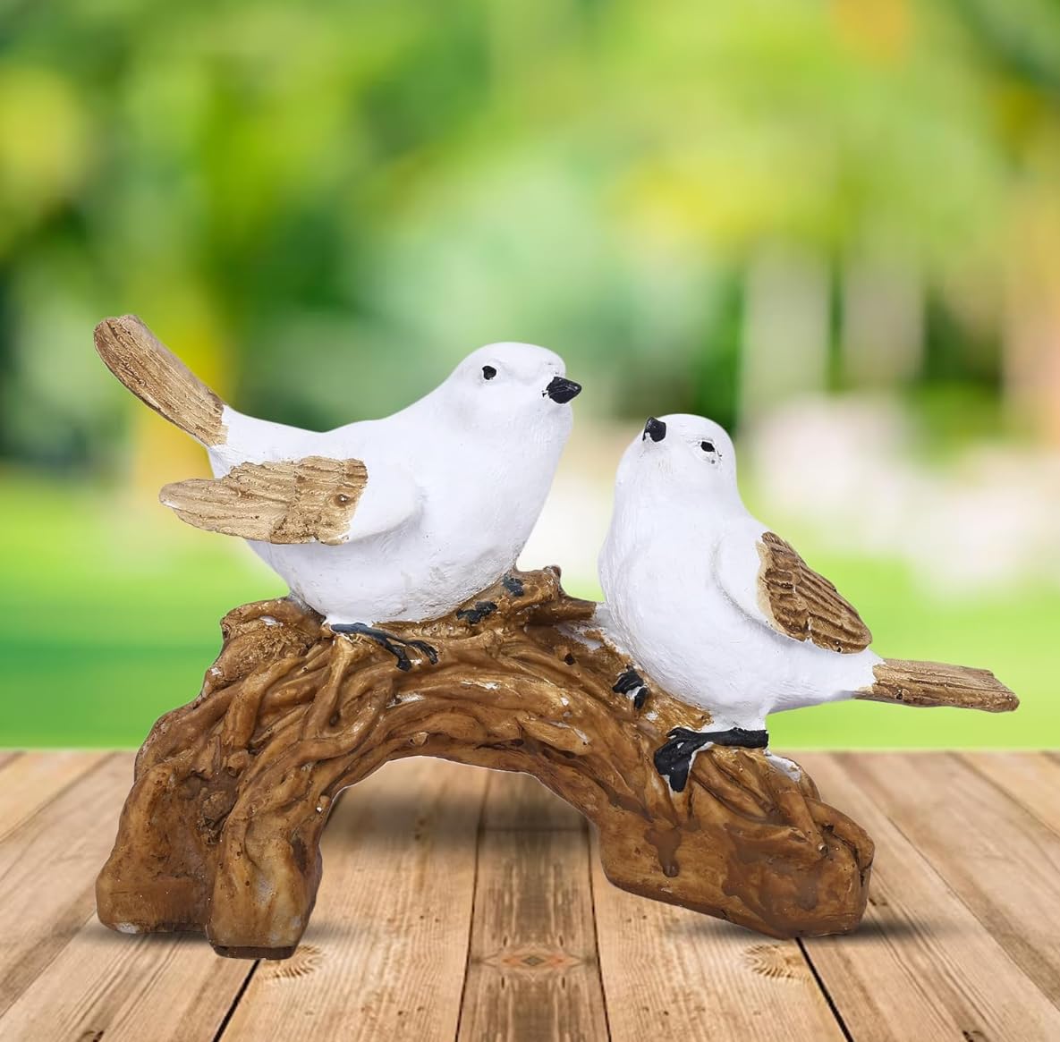 Charming Bird Statue with Two Birds on Branch, Polyester Nature Decor, Bird Statue, Bird Sculpture, Bird Decor, Polyester Bird Statue