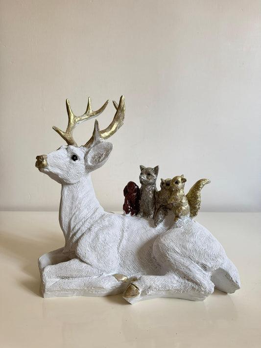 Handmade Deer Figurine, Winter Home Decor, Deer Ornament, Decorative Deer Figurine, Holiday Gift, Christmas Tabletop Decor, Deer Sculpture, Deer Figurine, Deer Decor, Deer Statue