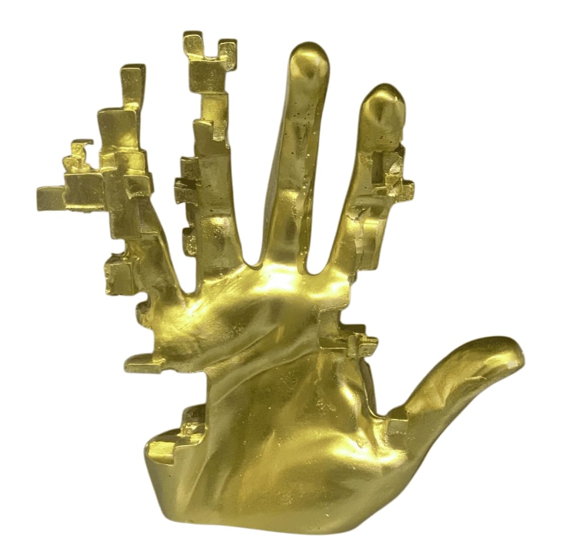 Modern Abstract Hand Sculpture, Futuristic Pixel Style Hand Statue, Pixel Style Sculpture, Pixelated Hand Statue, Pixelated Hand Sculpture