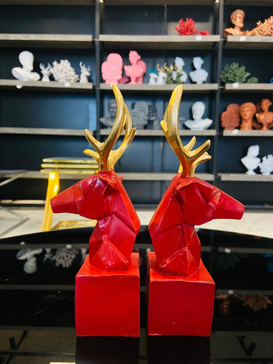 Geometric Deer Bookends, Animal Bookends, Deer Bookshelf Decor, Deer Bookends Decor, Deer Head Bookends, Animal Themed Bookends, Deer Themed Bookends, Deer Bookshelf