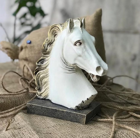 Horse Head Sculpture, Shelf Decoration Idea, Equestrian Home Decor, Handcrafted Equestrian Horse Statue, Horse Bust Ornament