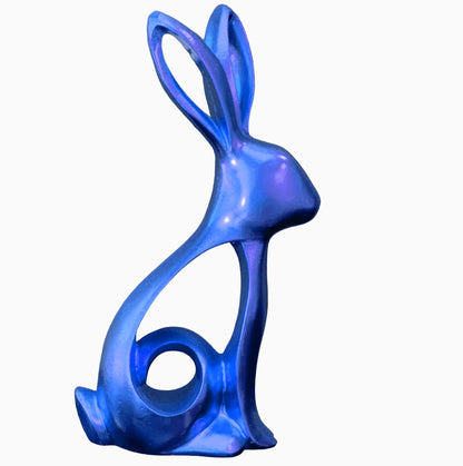 Abstrakte Hasenskulptur, Hasenfigur, Hasenskulptur, Geschenk für Tierliebhaber, Minimalistische Hasenstatue, Hasen-Polyester-Skulptur