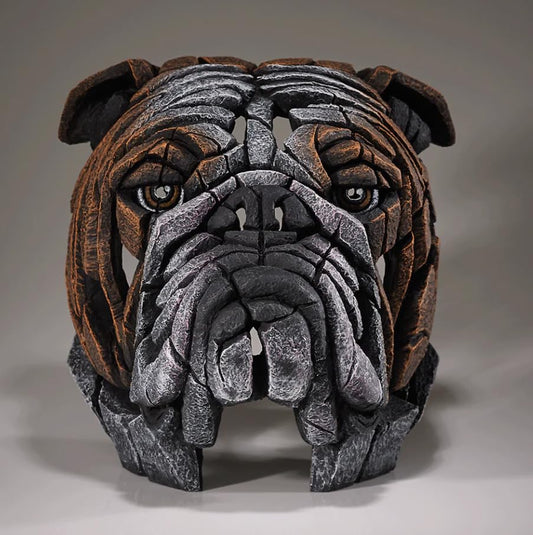 Abstract Bulldog Sculpture, Geometric Bulldog Head Statue, Bulldog Head Sculpture, Polyester Bulldog Wall or Shelf Sculpture, Bulldog Decor