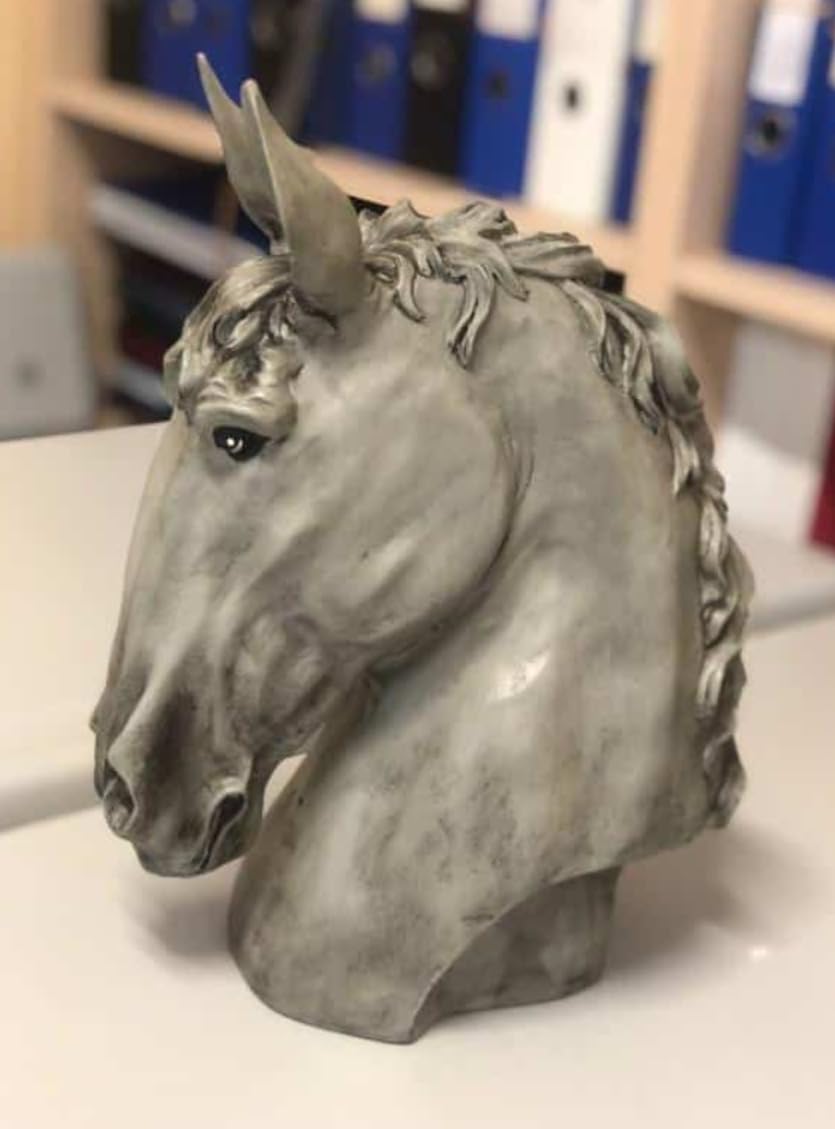 Handmade Horse Head Statue, Elegant Horse Figurine, Horse Head Statue, Horse Sculpture Art, Polyester Horse Statue, Elegant Horse Decor