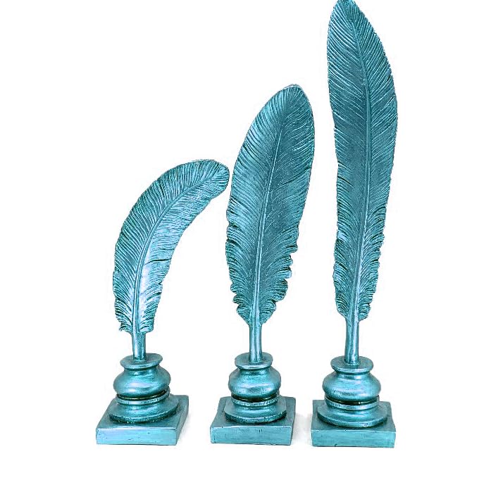Feather Sculpture Set of 3, Feather Decor, Desk Feather Statue Set, Feather Accent Decor, Feather Statue, Feather Sculpture, Feather Objects, Feather Figurine