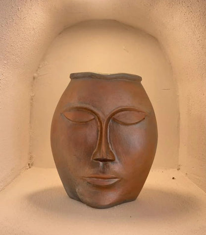 Abstract Face Vase, Modern Ceramic Planter, Minimalist Face Sculpture Pot, Unique Sculpture Vase, Artistic Face Decor, Aesthetic Indoor Pot, Ceramic Face Vase, Artistic Face Vase