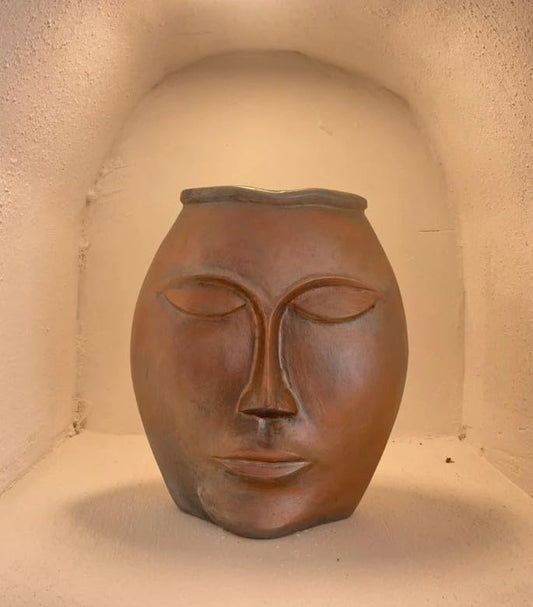 Abstract Face Vase, Modern Ceramic Planter, Minimalist Face Sculpture Pot, Unique Sculpture Vase, Artistic Face Decor, Aesthetic Indoor Pot, Ceramic Face Vase, Artistic Face Vase
