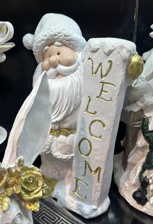 Welcome Santa Claus Figurine, Christmas Santa decoration, Decorative Santa Claus Statue, Christmas figurine Santa Claus, Christmas Gift, Christmas Santa Claus Decor, Santa Claus Statue